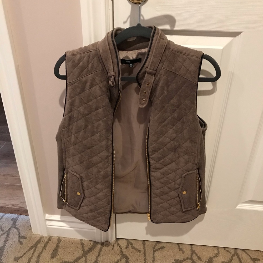 Fate from Stitch Fix Rowen Faux Suede Quilted Vest